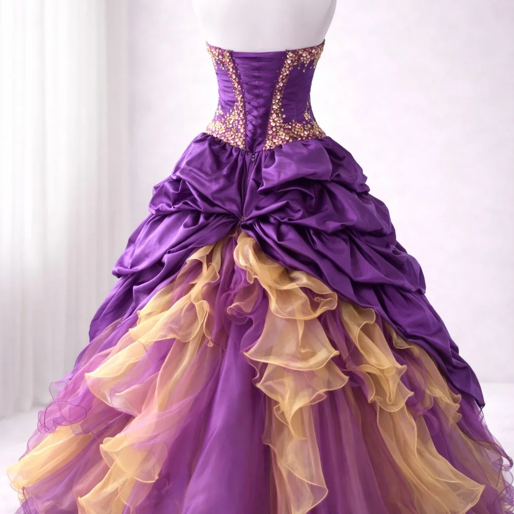 Princess by Mary’s Purple & Gold Ball Gown – Size 6 – New With Tags - Picture 2 of 11